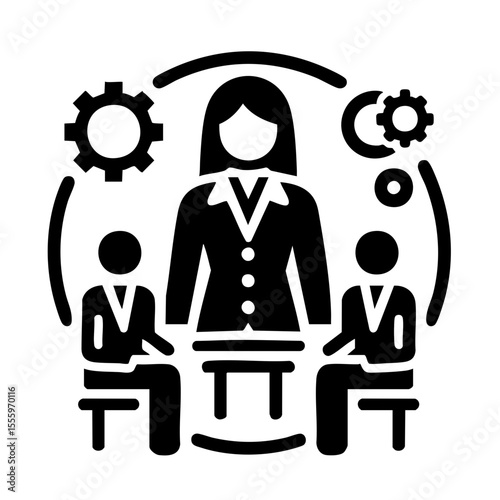 A businesswoman with a confident mood leading a meeting representing teamwork and leadership