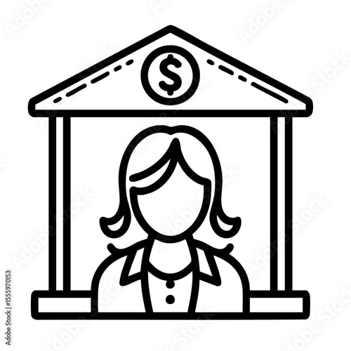 A woman with a professional mood working as a bank teller representing finance and service