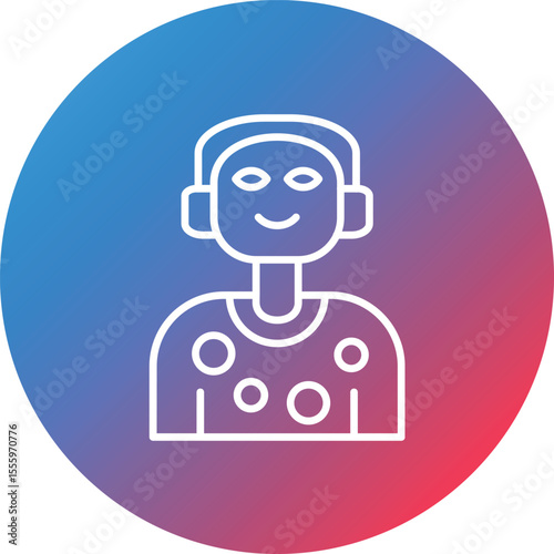 DJ Line Gradient Circle Background Icon
