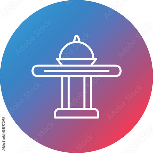 Dinner Table Line Gradient Circle Background Icon