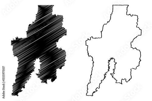 Bekasi City (Republic of Indonesia, Java island) map vector illustration, scribble sketch City of Bekasi map