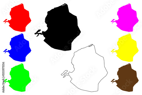 Montego Bay city (Jamaica, Cornwall County) map vector illustration, scribble sketch Mobay or Muhbay map