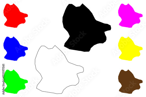 Man city (Republic of Côte d'Ivoire, Ivory Coast) map vector illustration, scribble sketch Man map