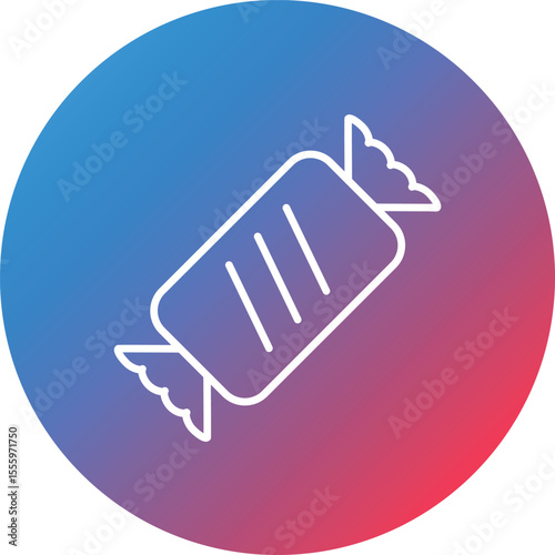 Candies Line Gradient Circle Background Icon