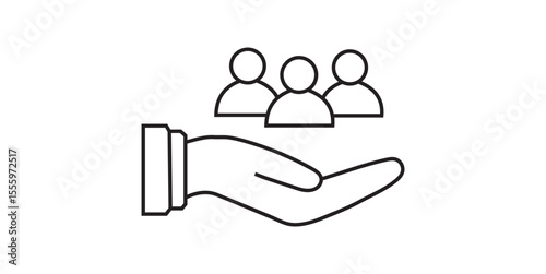 Customer Care Icon - Hand Holding People