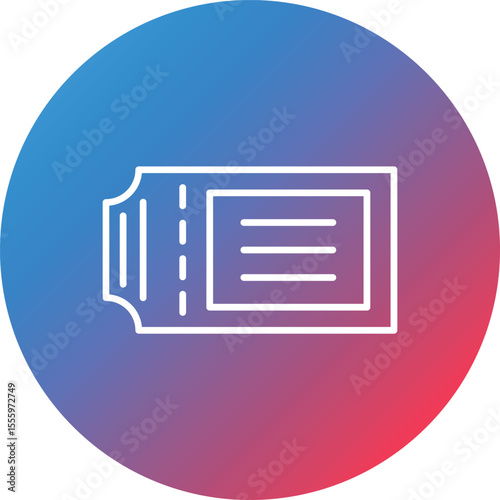 Ticket Line Gradient Circle Background Icon