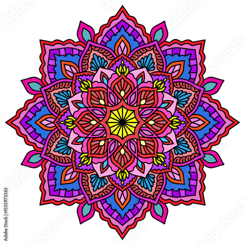 Mandala ornamental round ornament, pink, blue purple, Vintage decorative elements. Oriental pattern, vector illustration, Decorative ornament in ethnic oriental style., tattoo, background, rug  