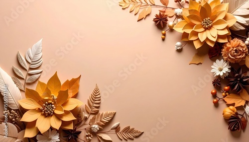 Creating elegant paper flower arrangements for home decor indoor decorative art warm tones close-up aesthetic design inspiration