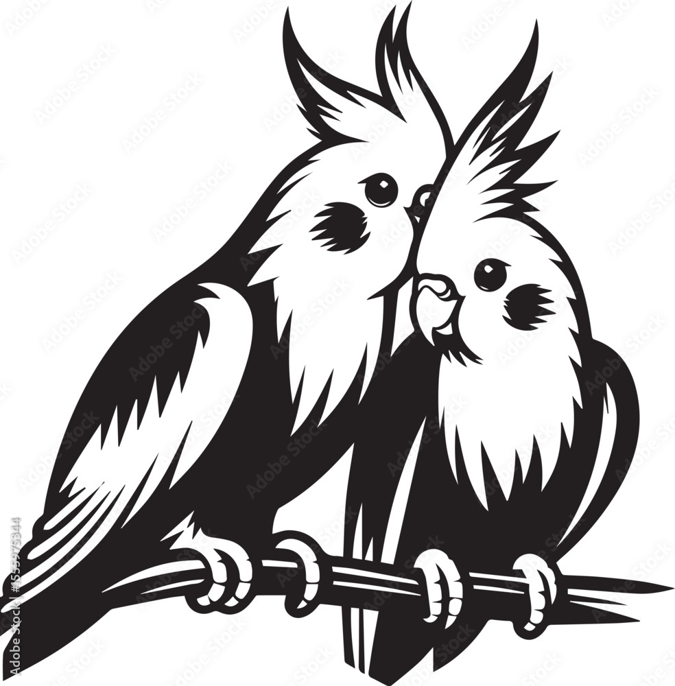 Fototapeta premium Cockatiel Parrot Vector