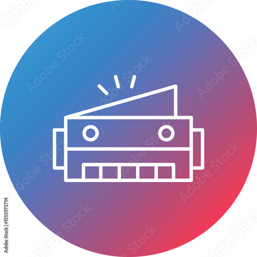 Harmonica Line Gradient Circle Background Icon