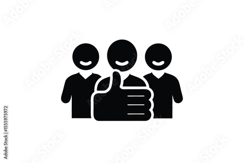 Team Approval Icon Three People with a Thumbs Up Gesture