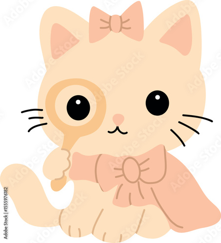 Cat Detective with Magnifying Glass
