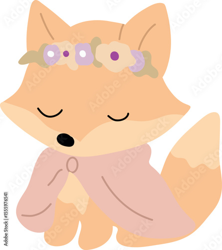 Fox with Flower Crown and Cape