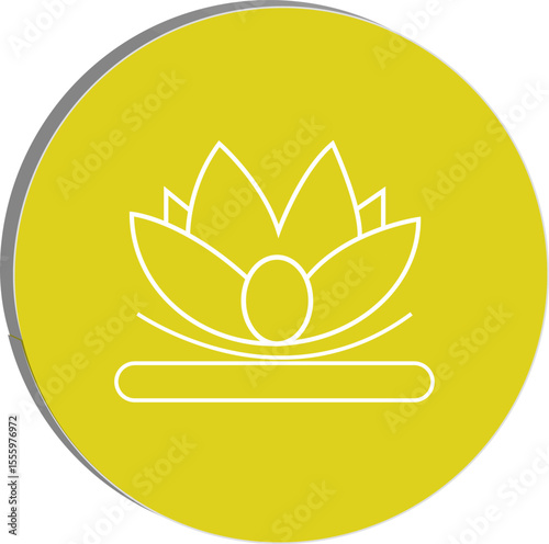 Lotus Symbol of Peace and Purity: a pristine line-art rendering of a lotus flower. It is featured in the center, a minimalist design that exudes serenity, with a sense of tranquility, peace.
