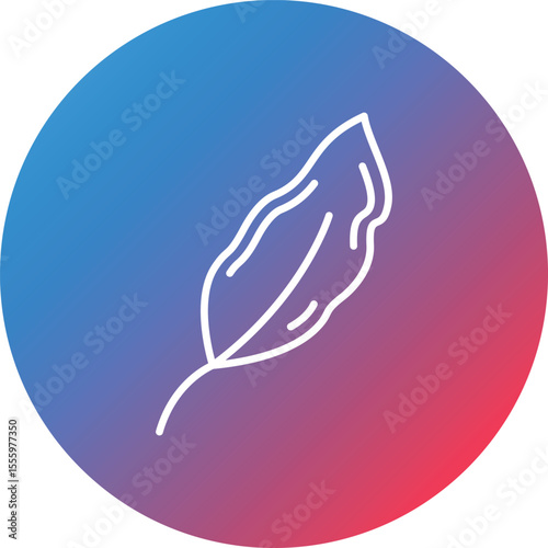 Feather Line Gradient Circle Background Icon