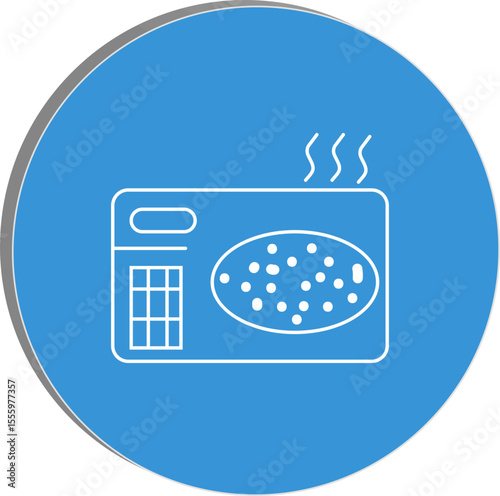 Microwave Cuisine: A simple, illustrative view of a microwave heating food, offering a modern, minimalist aesthetic. 