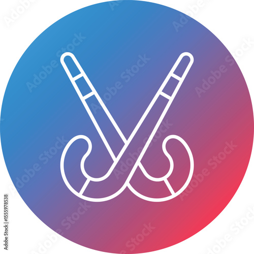 Hockey Line Gradient Circle Background Icon