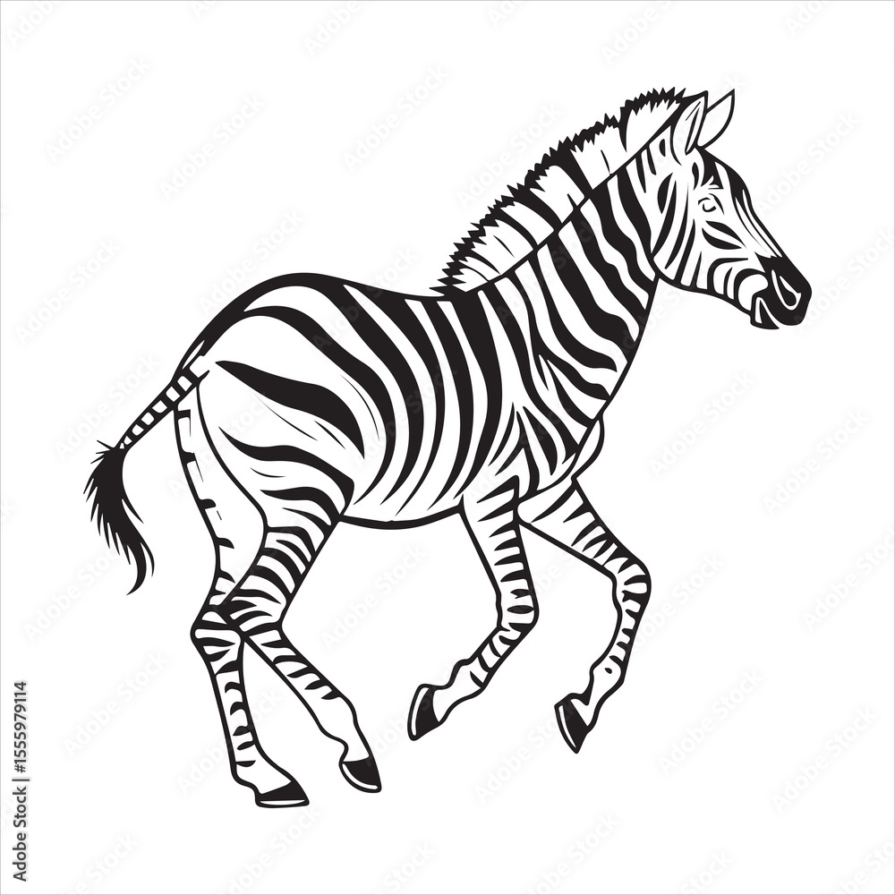 Fototapeta premium plain zebra vector illustration
