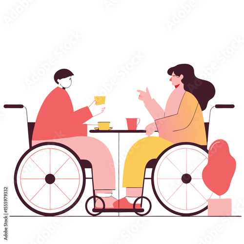 two wheelchair users man and woman 
