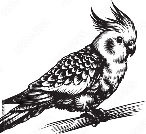 Cockatiel Parrot Vector