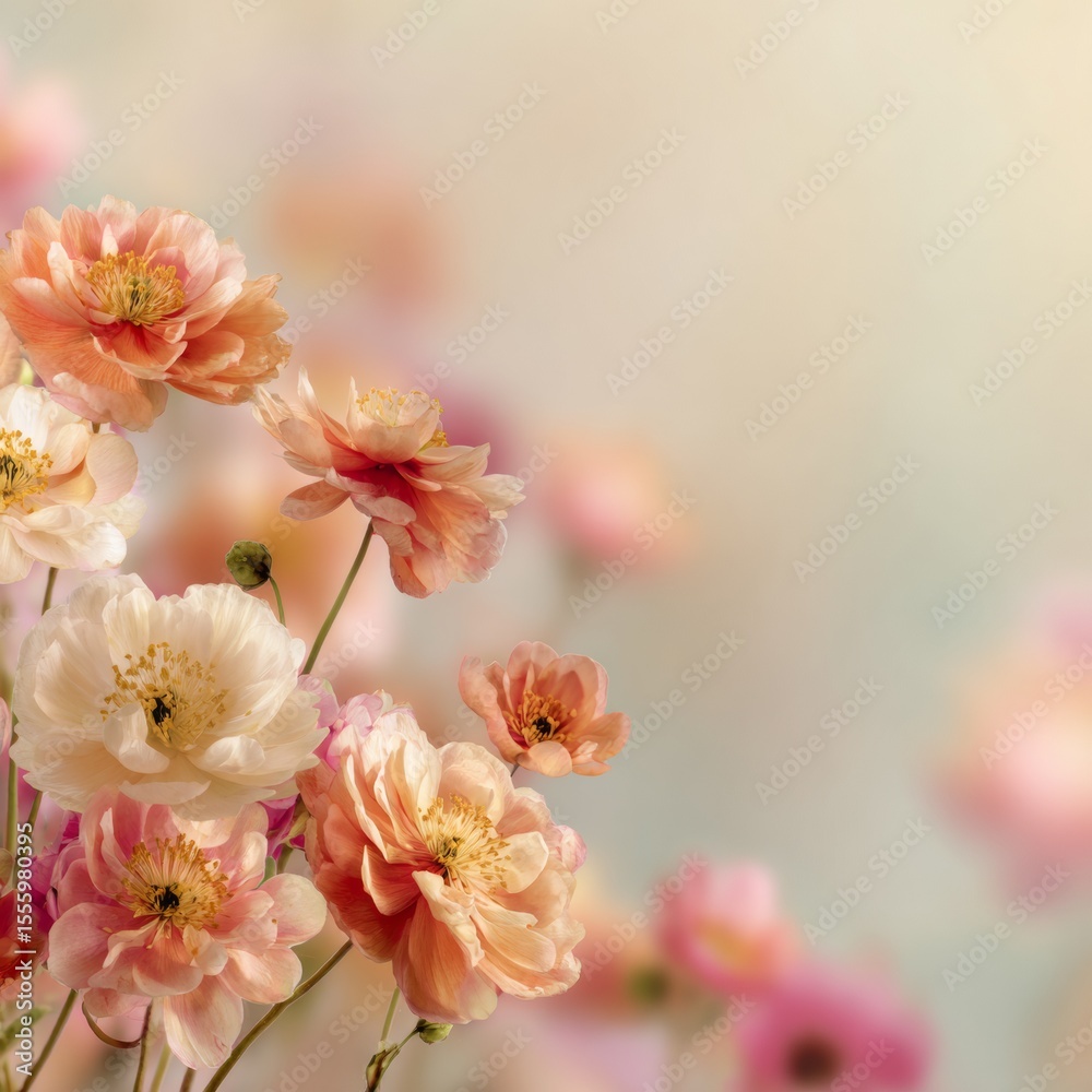 Obraz premium Delicate Floral Arrangement with Soft Petals and Gentle Hues