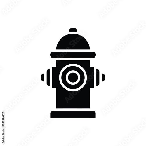 A minimalist black and white Silhouette of a fire hydrant 