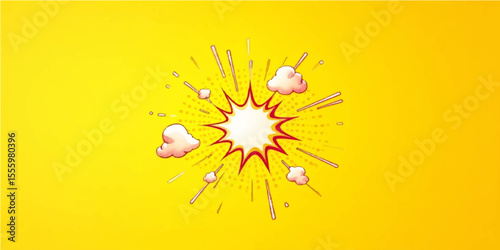 Superhero Explosion Pop Background with Comic Boom and Bright Flash Effects


