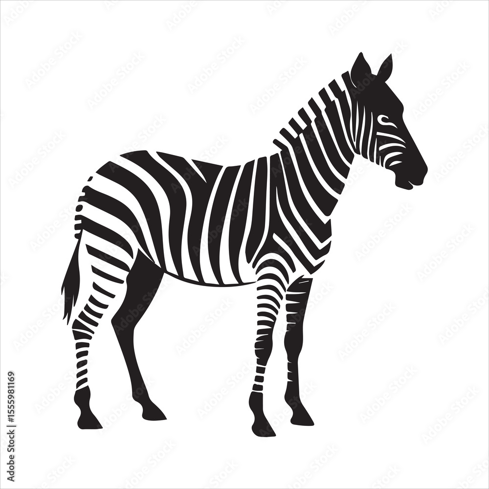 Fototapeta premium plain zebra vector illustration