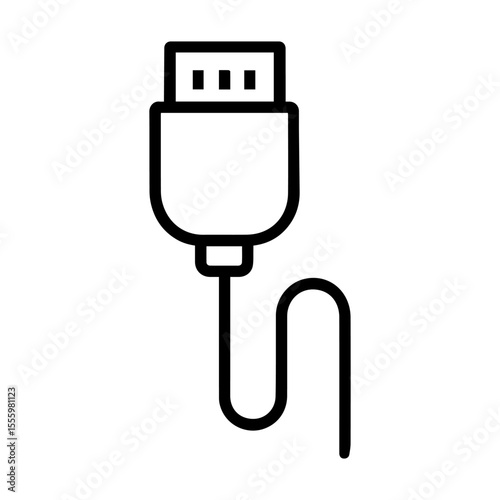 Vector icon hdmi cable on white background
Vector icon electricity