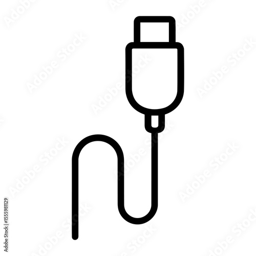 Vector icon type c cable on white background
Vector icon electricity