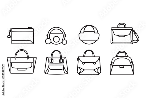 Purse line art and black color