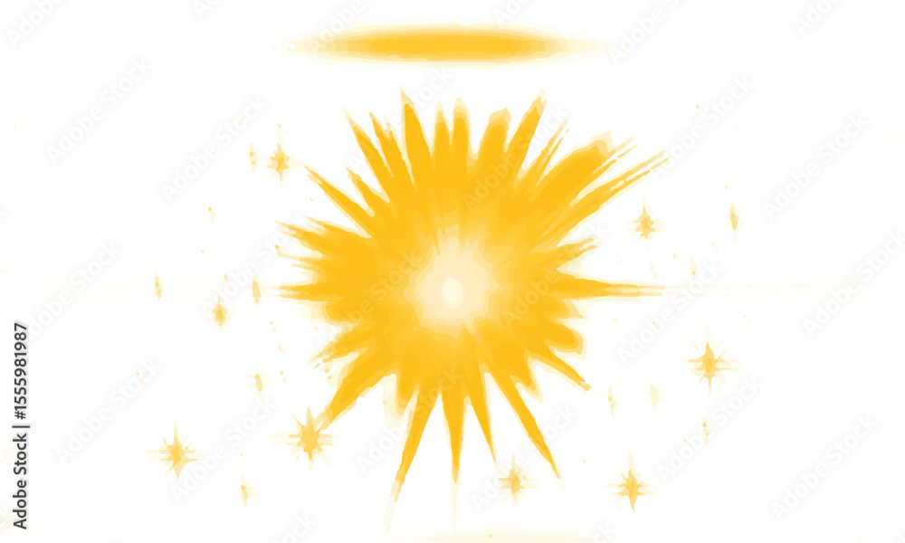 Fototapeta premium yellow light effect reflections, neon illumination in yellow colors. Bright light lens. Png spotlight spark. Stadium Lighting. Sunlight, Shiny stars, glowing sparks. Vector
