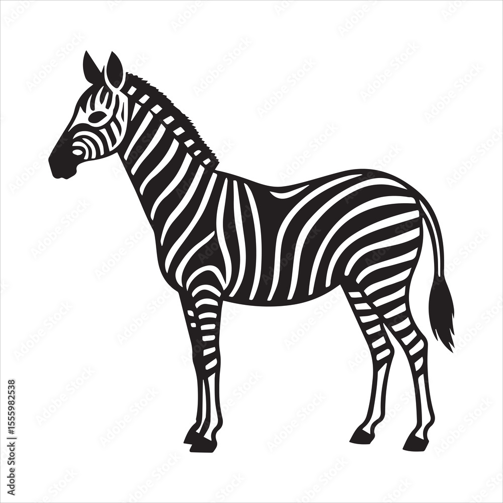 Fototapeta premium plain zebra vector illustration