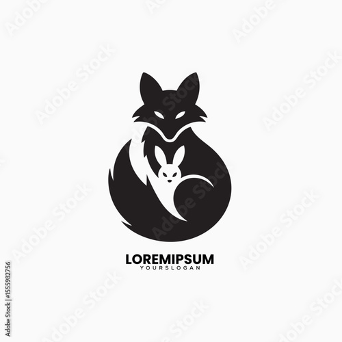 Sleek Fox and Rabbit Logo Design Illustrating Nature and Harmony

