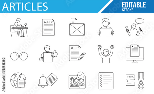 Editable Article and Document Icons Set
