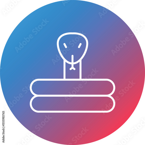 Snake Line Gradient Circle Background Icon