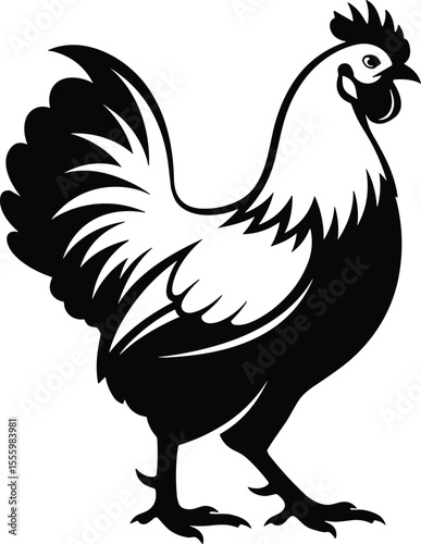 Chicken Silhouette Logo Vector - Farm Animal Brand Icon