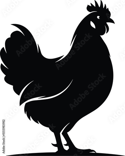 Rooster Silhouette Logo - Bold Farm Animal Emblem Design