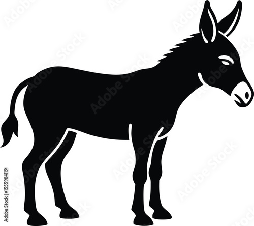 donkey silhouette, donkey silhouette vector illustration 