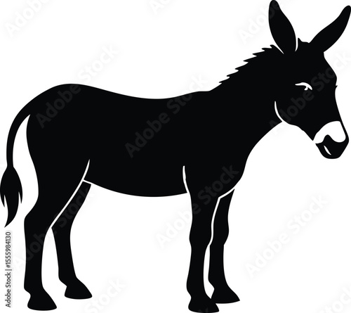 donkey silhouette, donkey silhouette vector illustration 