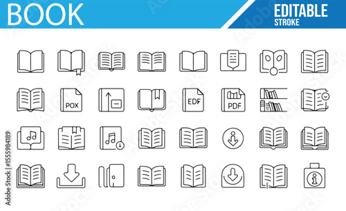 Editable Icons for Study Materials, PDFs, and Library Resources

