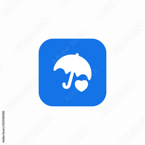 caring umbrella icon sign vector