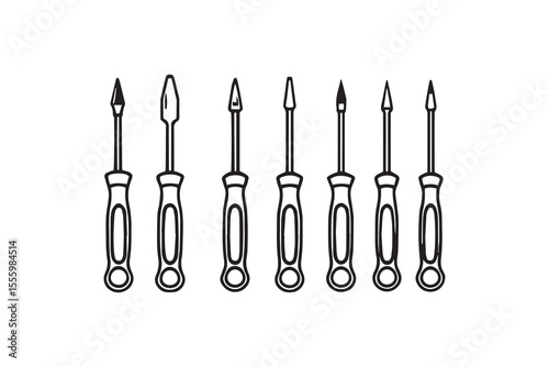 Screwdriver line art and black color