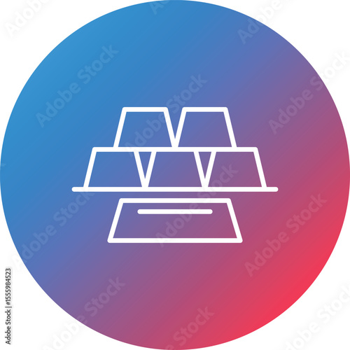 Ingots Line Gradient Circle Background Icon
