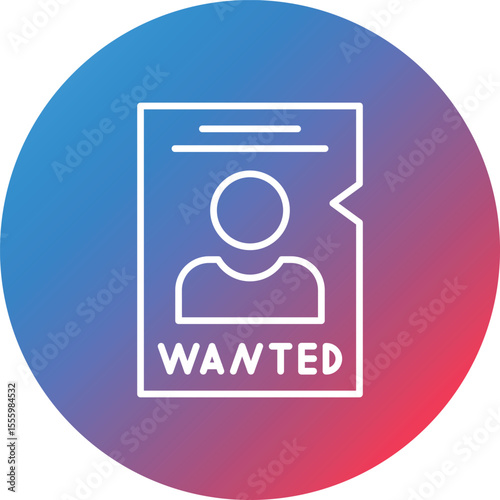 Wanted Line Gradient Circle Background Icon