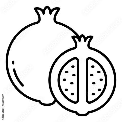 A beautiful design icon of pomegranate