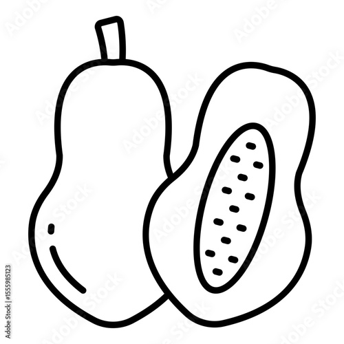A line design of the papaya
