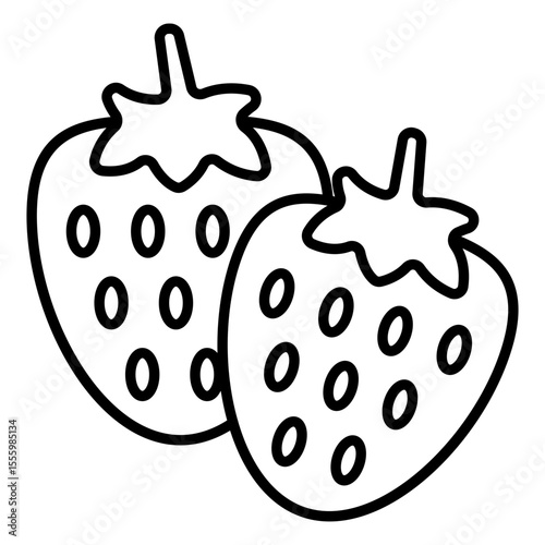 A line design icon of strawberries