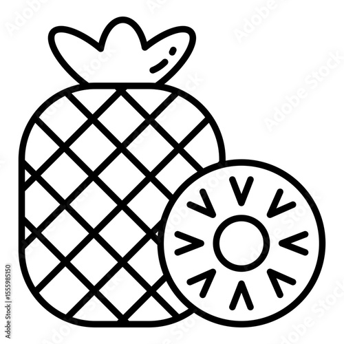 Modern design icon of pineapple