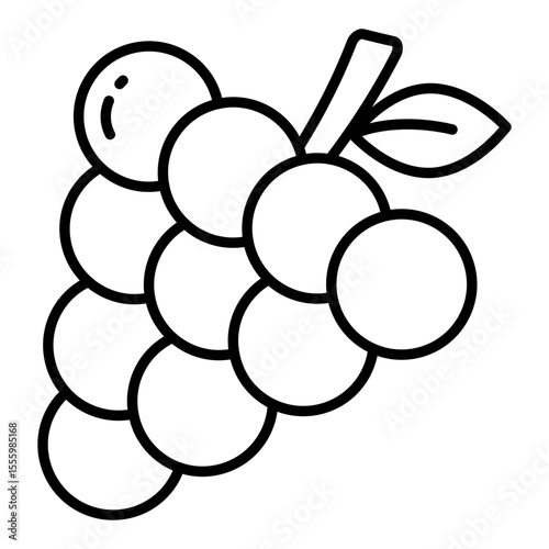 A line design icon of grapes